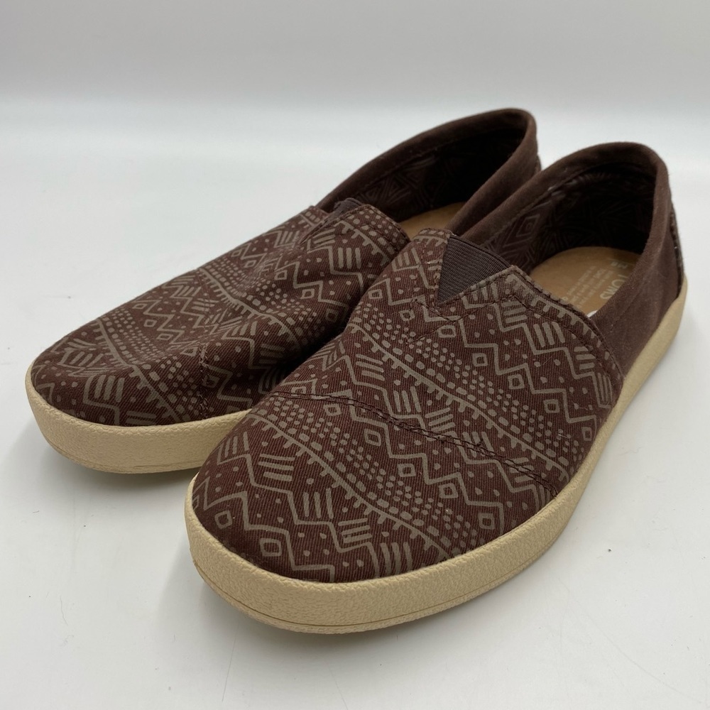 Toms Men's Aztec Print Classic Canvas Slip-On Shoes Size 8